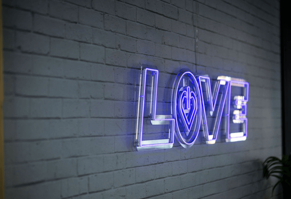 light up LOVE logo in head office.