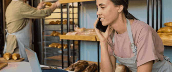 Lady Working In A Bakery