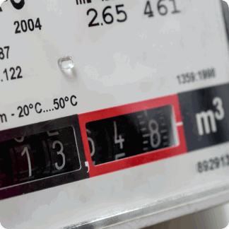 Close up of a gas meter after a gas meter installation for a business.