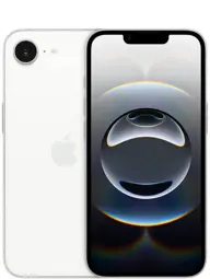 iphone16e handset in white.